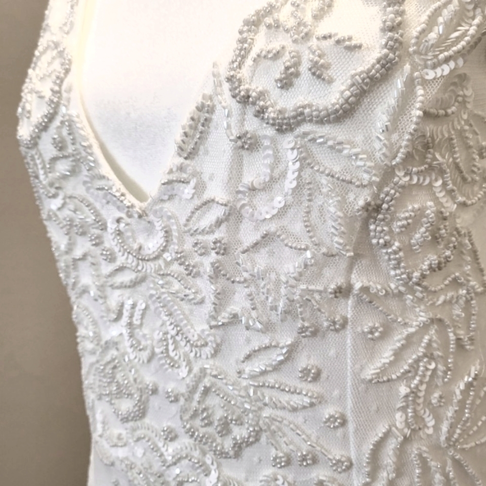 Lulus White Beaded Sequin Mermaid Maxi Dress - Picture 7 of 15